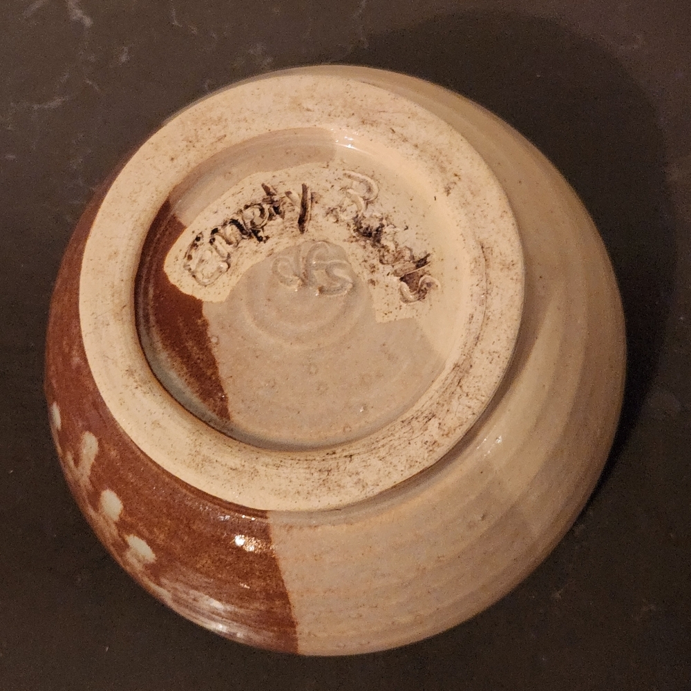 Handcrafted Three Color Pottery Bowl - Picture 7 of 7